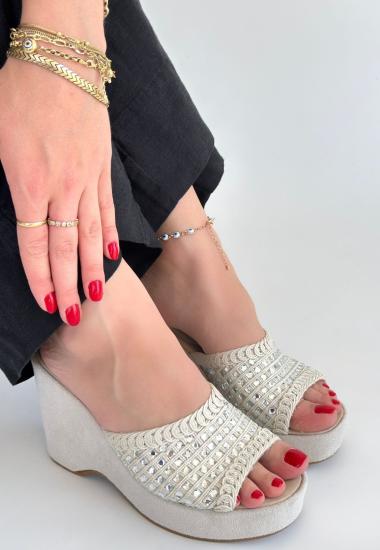 Hkursat Moka Bej Triko Dolgu Topuk Terlik