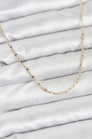 CM 14K Gold Renk Hkursat Pirinç Gemi Zinciri Model Kadın Kolye