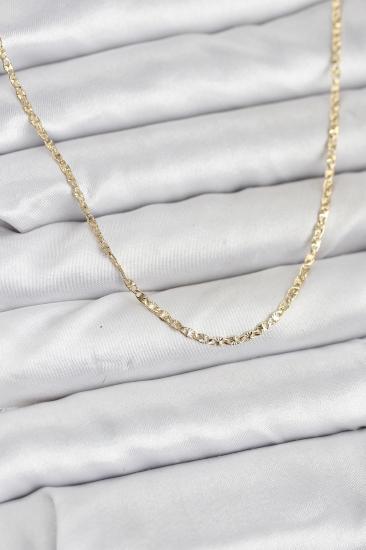 CM 14K Gold Renk Hkursat Pirinç Lazer Model 60 cm Kadın Kolye