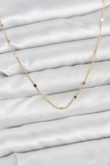 CM 14K Gold Renk Ezme Pul Model 60 cm Kadın Kolye