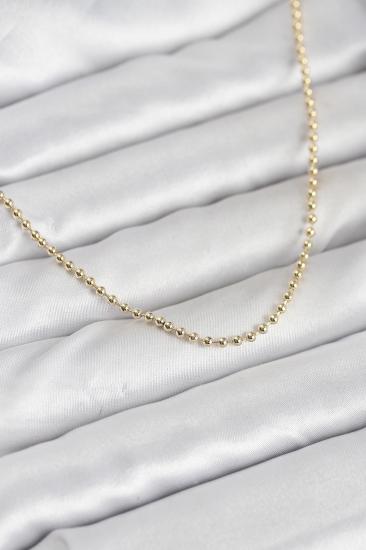 CM 14K Gold Renk Top Zincirli Model 60 cm Kadın Kolye