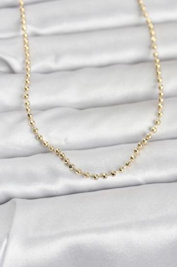 CM 14K Gold Renk Top Zincirli Model 60 cm Kadın Kolye
