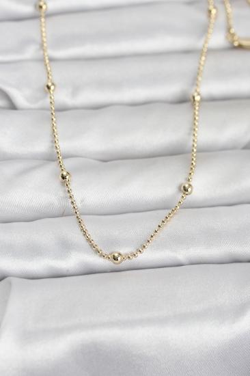CM 14K Gold Renk Top Zincir 60 cm Kadın Kolye