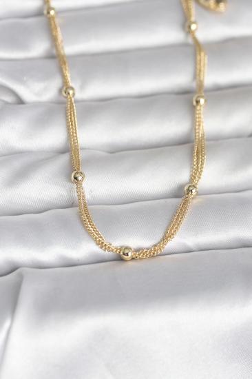 CM 14K Gold Renk Topçuk Model 60 cm Kadın Kolye
