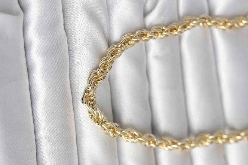 CM 14K Gold Renk Kalın Burgu Zincirli Model 60 cm Kadın Kolye