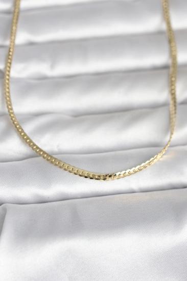 CM 14K Gold Renk Yassı Zincir Model 45 cm Kadın Kolye