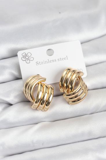 Hkursat 316L Çelik Gold Renk Vintage Kadın Küpe