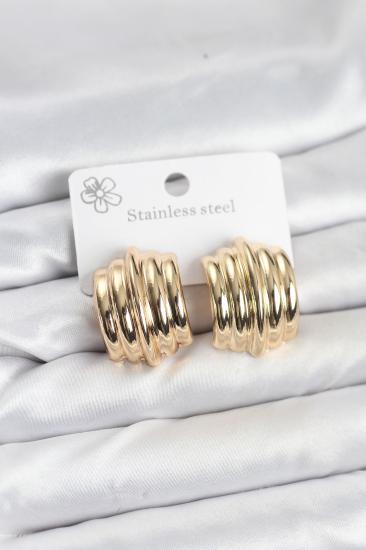 Vintage Model Hkursat 316L Çelik Gold Renk Kadın Küpe