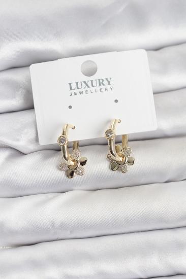 Zirkon Taşlı Hkursat Pirinç Kadın Göçmen Küpesi