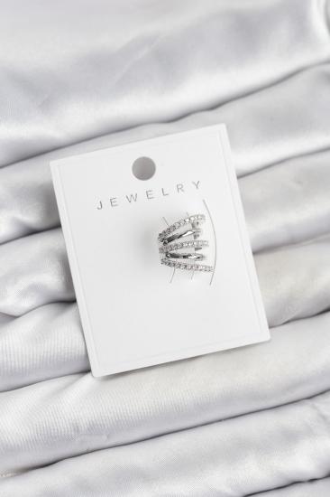 Gümüş Renk Hkursat Pirinç Zirkon Taşlı Kıkırdak Earcuff Küpe
