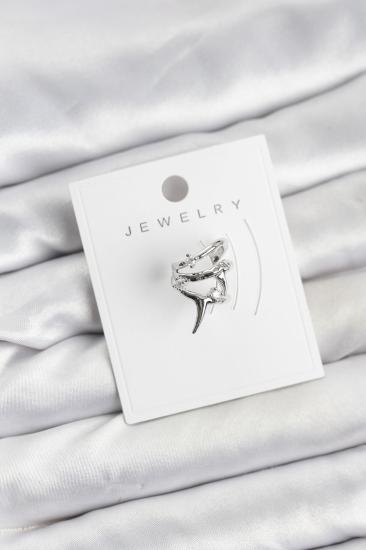 Gümüş Renk Hkursat Pirinç Diken Model Kıkırdak Earcuff Küpe