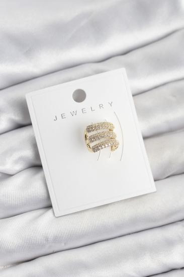 Hkursat Pirinç Gold Renk Zirkon Taşlı Earcuff Kıkırdak Küpe