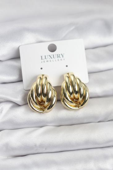 Hkursat Pirinç Gold Renk Vintage Kadın Küpe