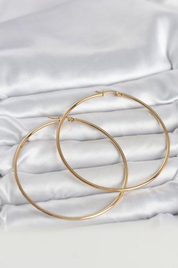 Hkursat 316L Çelik Gold Renk 70 mm Kadın Halka Küpe