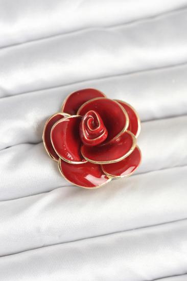 Kırmızı Gül Model Broş
