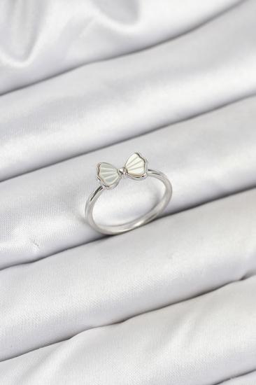 Hkursat Pirinç Gümüş Renk Fiyonk Model Kadın Yüzük