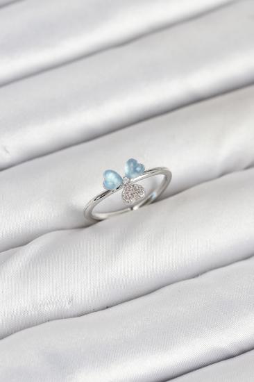 Hkursat Pirinç Gümüş Renk Yonca Model Kadın Yüzük