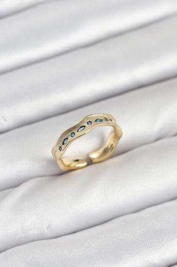 Hkursat Pirinç Gold Renk Zirkon Taşlı Vintage Kadın Yüzük