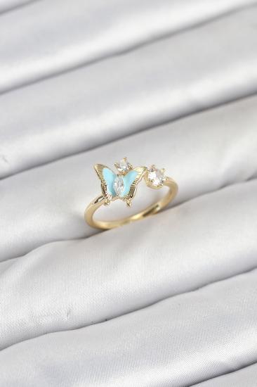 Hkursat Pirinç Gold Renk Kelebek Model Kadın Yüzük