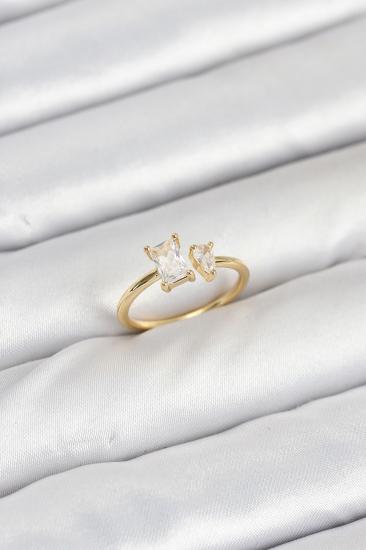Hkursat Pirinç Gold Renk Zirkon Taşlı Kadın Yüzük