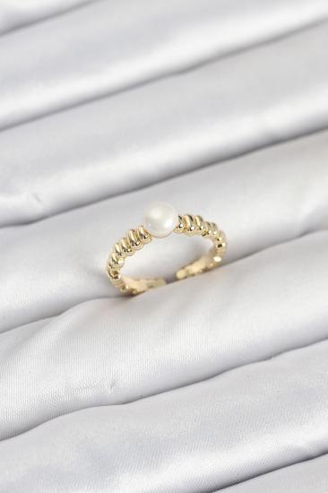 Hkursat Pirinç Gold Renk Göbek İnci Model Kadın Yüzük