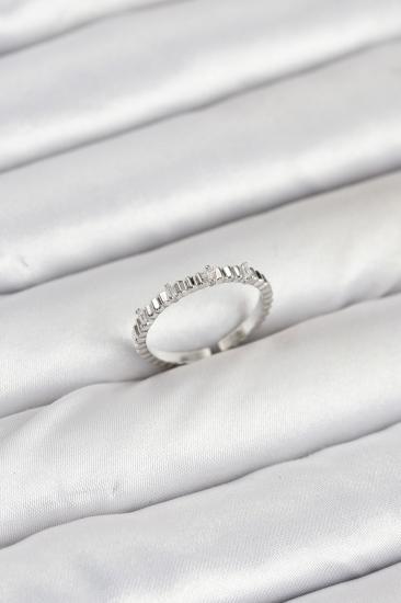 Hkursat Pirinç Gümüş Renk Lazer Kesim Kadın Yüzük