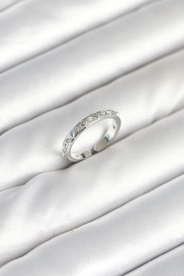 Hkursat Pirinç Gümüş Renk Zirkon Taşlı Kadın Yüzük