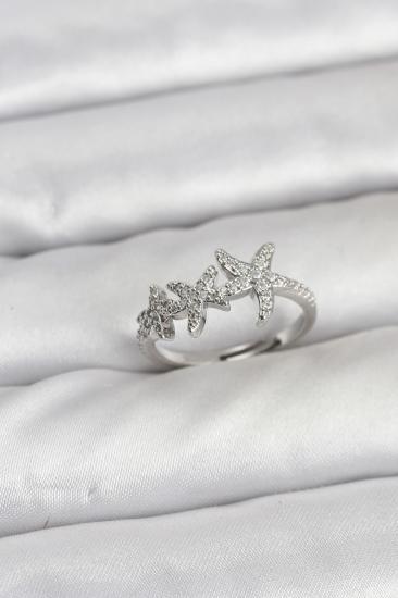 Hkursat Pirinç Yıldız Model Gümüş Renk Kadın Yüzük