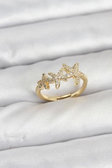 Hkursat Pirinç Yıldız Model Gold Renk Kadın Yüzük