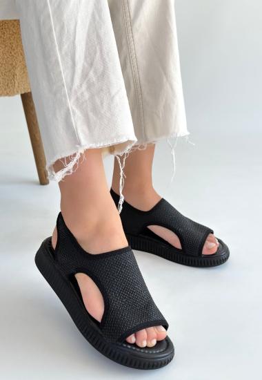 Hkursat Wayi Siyah Hasır Cilt Sandalet