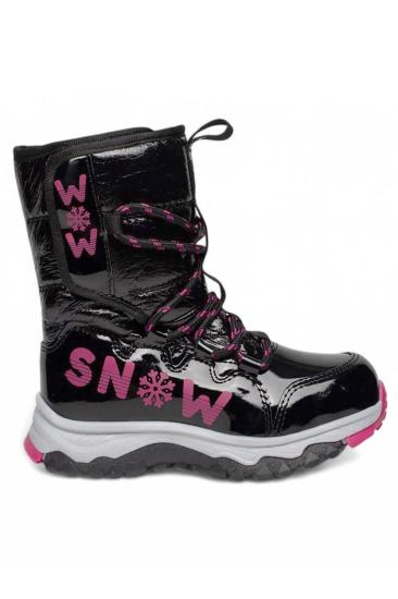 Hkursat Snw Siyah Fuji Suya Dayanıklı Kaymaz Kız Çocuk Kar Botu