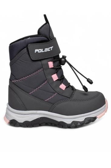 Hkursat Plc Füme Pembe Suya Dayanıklı Kaymaz Kız Çocuk Kar Botu