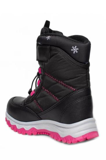 Hkursat Plc Siyah Fuşya Suya Dayanıklı Kaymaz Kız Çocuk Kar Botu