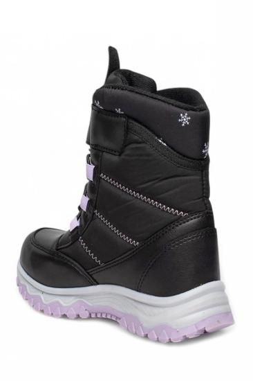Hkursat Plc Siyah Lila Suya Dayanıklı Kaymaz Kız Çocuk Kar Botu