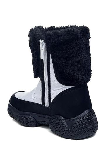 Hkursat Ltt Beyaz Siyah Fermuarlı Kız Çocuk Kar Botu