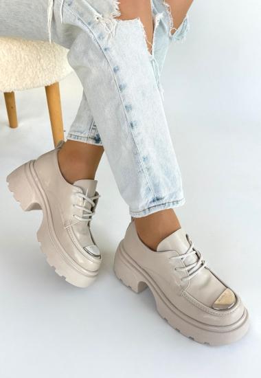 Hkursat Kiya Bej Rugan Dolgu Topuk Oxford Ayakkabı