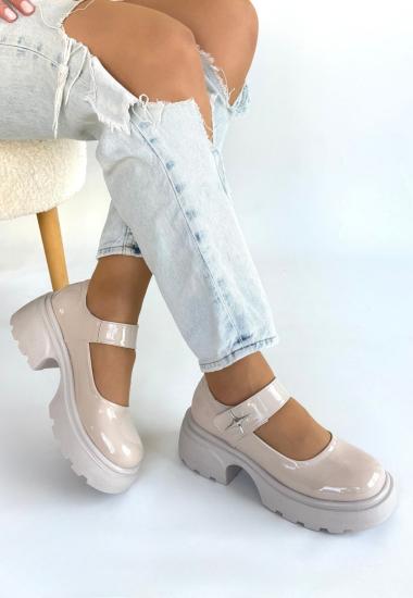 Hkursat Siyat Bej Rugan Dolgu Topuk Oxford Ayakkabı