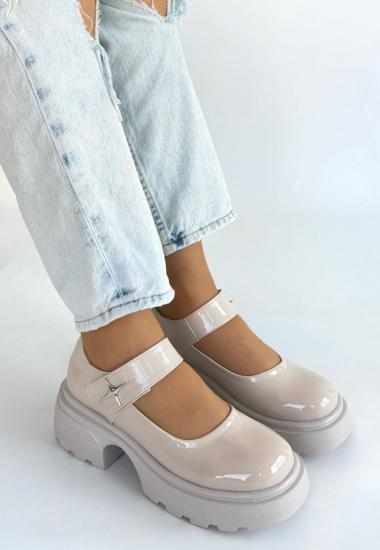 Hkursat Siyat Bej Rugan Dolgu Topuk Oxford Ayakkabı