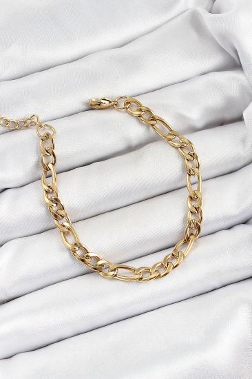 Hkursat 316L Çelik Gold Renk Zincir Erkek Bileklik