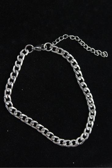 Hkursat 316L Çelik Klasik Model Gümüş Renk Erkek Bileklik