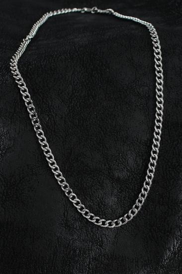 Hkursat 316L Çelik Klasik Zincir Model Gümüş Renk Erkek Kolye