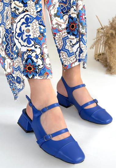 Hkursat Doran Mavi Cilt Topuklu Ayakkabı