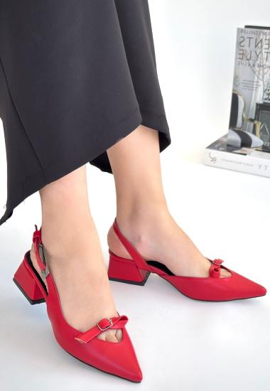 Hkursat Kırmızı Cilt Kadın Topuklu Ayakkabı