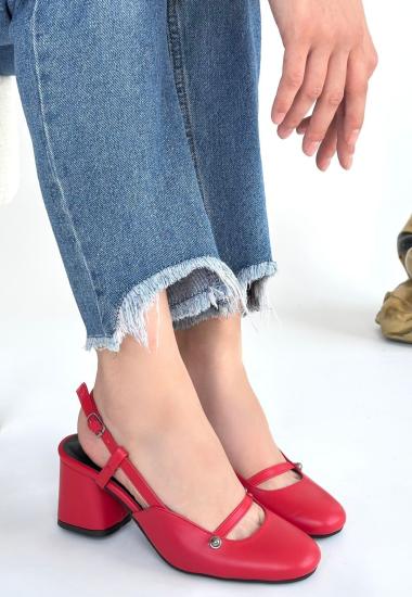 Hkursat Kırmızı Cilt Kadın Topuklu Ayakkabı