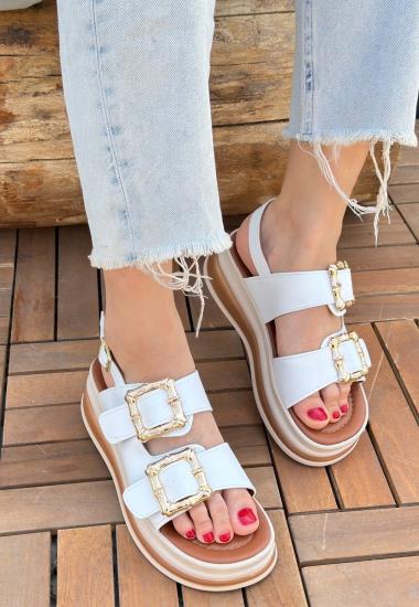 Hkursat Stan Beyaz Cilt Sandalet