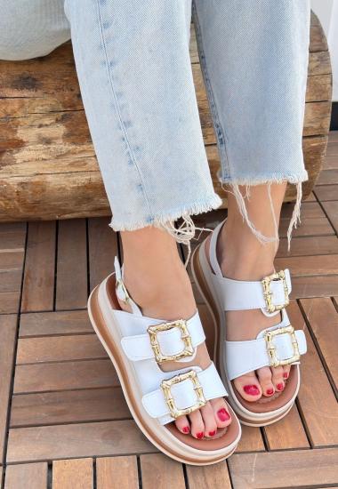 Hkursat Stan Beyaz Cilt Sandalet