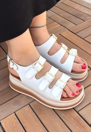 Hkursat Jatay Beyaz Cilt Sandalet