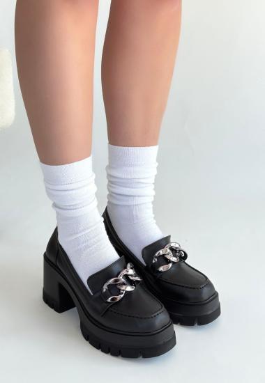 Hkursat Winar Siyah Cilt Doldu Topuk Ayakkabı