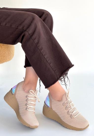 Hkursat Weor Bej Triko Bağcıklı Spor Ayakkabı