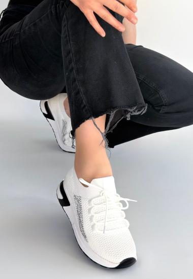 Hkursat Belan Beyaz Triko Bağcıklı Spor Ayakkabı